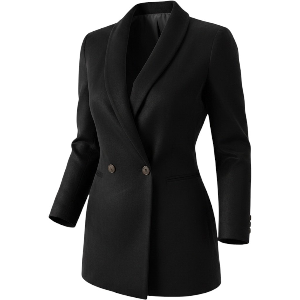 Vestimenta Velvet Blazer Jacket Womens 40r Black Double Breasted Shawl Lapel